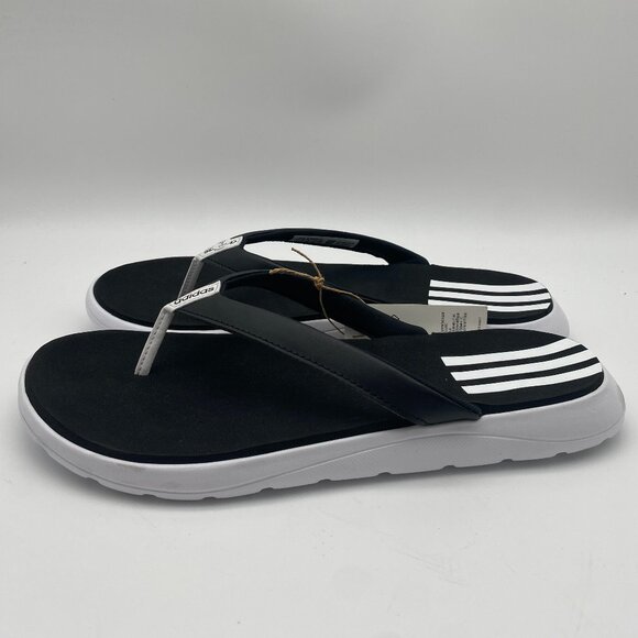 ADIDAS COMFORT FLIP FLOP BLACK/WHITE US MEN\'S SIZE 11
